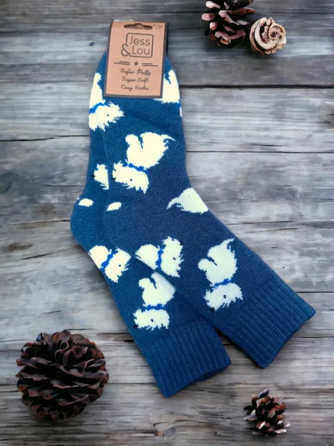 Jess And Lou Pawsitively Pawesome Dog-Themed Cozy Socks - Super Soft Women's Slipper Socks