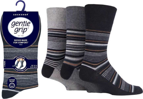 Gentle Grip Mens BigFoot Cotton Rich Non Binding HoneyComb Loose Top Socks