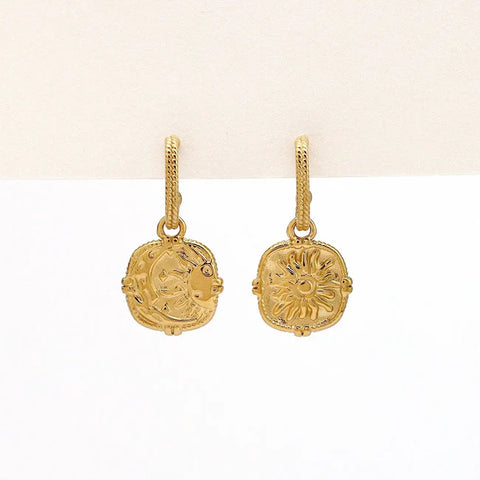 Pineapple Island SSE05 Luna Drop Earrings Steel