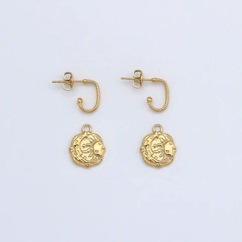 Pineapple Island SSE05 Luna Drop Earrings Steel