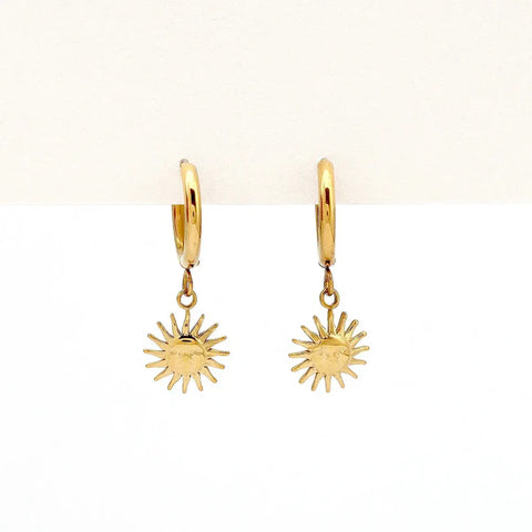 Pineapple Island SSE006  Sun Hoop Earrings Steel