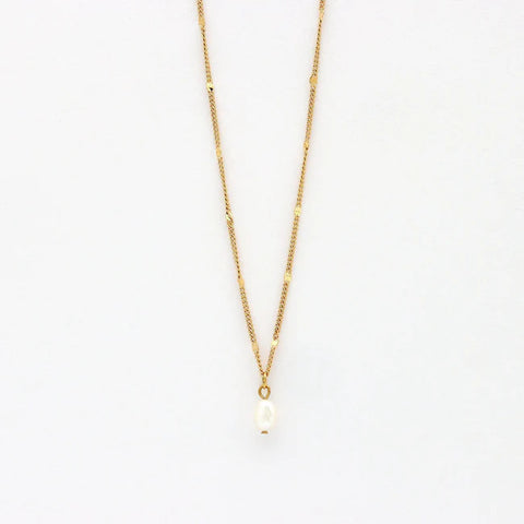 Pineapple Island SSN010 Pearl Drop Necklace Steel