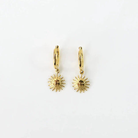 Pineapple Island SSE006  Sun Hoop Earrings Steel