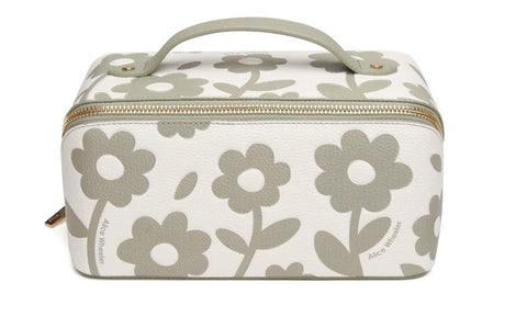 Alice Wheeler Pistachio Floral Mini Train Case