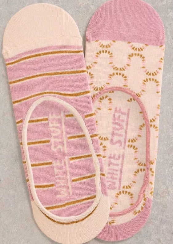 White Stuff Petal No Show Socks 2 Pack 3-5