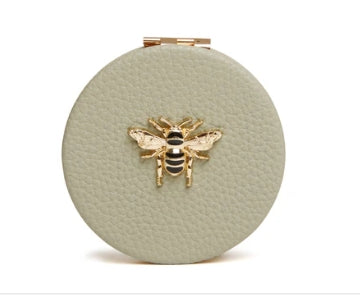 Alice Wheeler Round Compact Mirror Pistachio