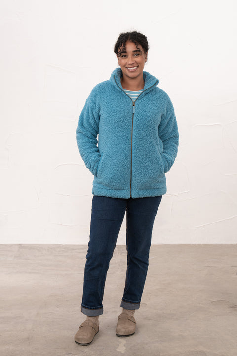 Lighthouse Seashell Blue Womens Fleece
