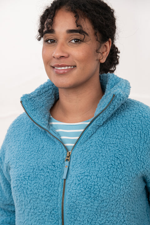 Lighthouse Seashell Blue Womens Fleece