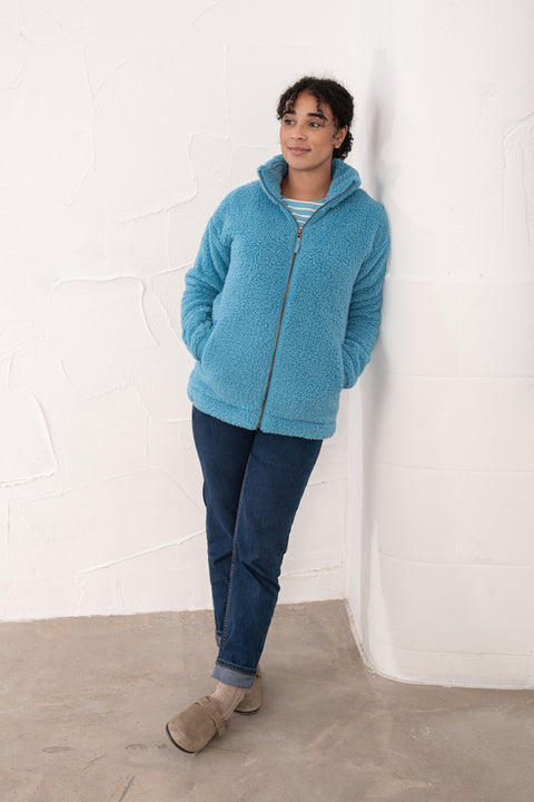 Lighthouse Seashell Blue Womens Fleece