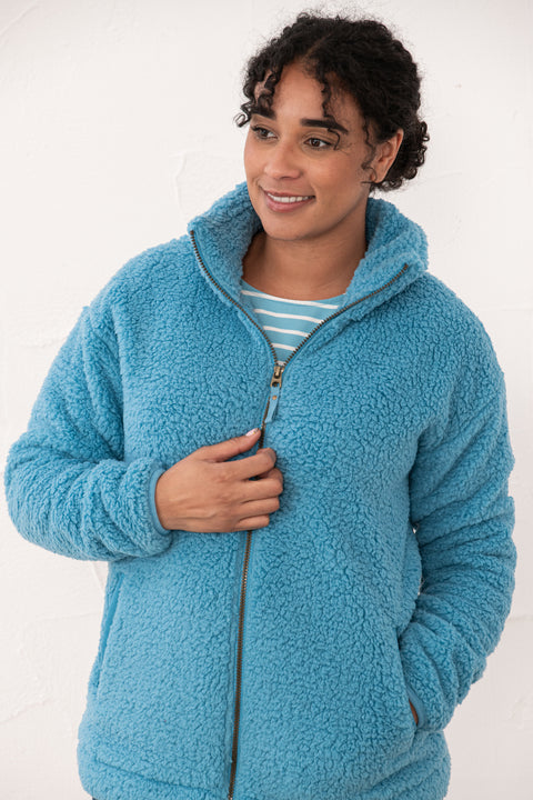 Lighthouse Seashell Blue Womens Fleece
