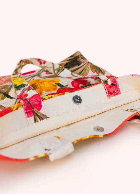 Powder Fine Flowers Cotton Velvet Tote TOT26