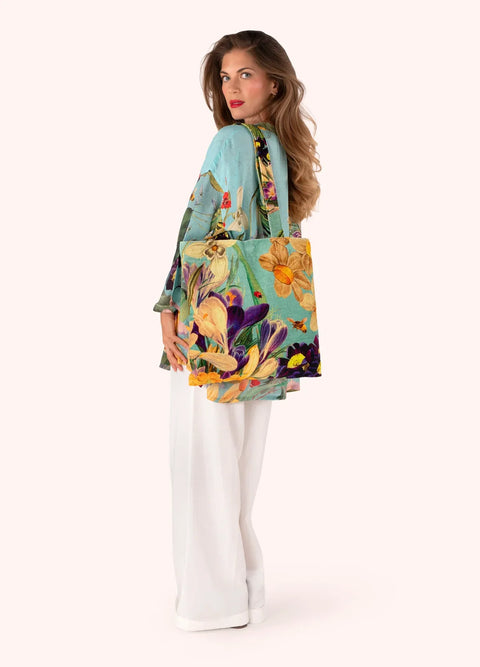 Powder Spring Flora Cotton Velvet Tote TOT27
