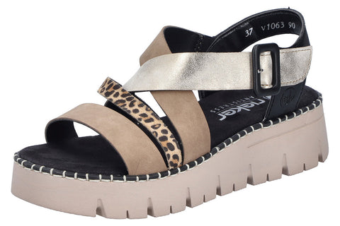 Rieker V1063-90 Multi Womens Casual Comfort Slingback Sandals