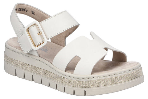 Rieker V4952-60 Beige Womens Casual Comfort Slingback Sandals