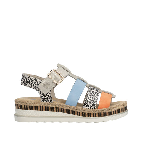 Rieker V7904-90 Multi Womens Casual Comfort Slingback Sandals