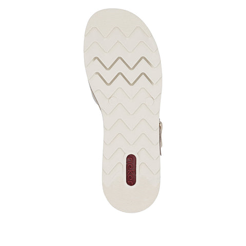 Rieker V7951-90 Metallic Nude Silver Rosa Womens Casual Comfort Slingback Sandals