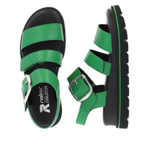 Rieker R-Evolution W1650-52 Apple Green Womens Casual Comfort Gladiator Sandal