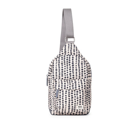 Roka Willesden B Large Linear Dot Recycled Canvas Cross Body Bag