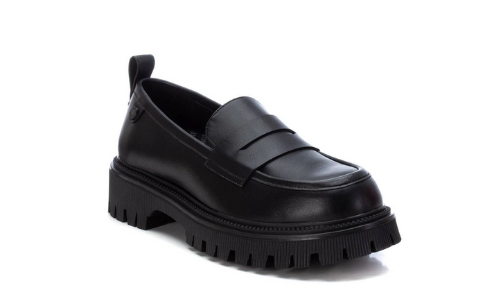 Ladies black chunky deals loafers