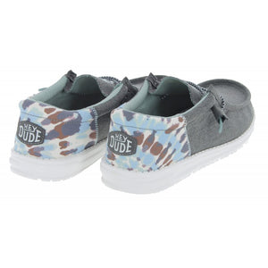 Hey Dude Mens Wally Funk Tie Dye Grey Textile Slip On Shoes