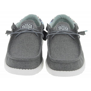 Hey Dude Mens Wally Funk Tie Dye Grey Textile Slip On Shoes