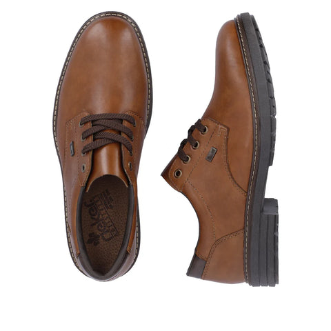 Rieker 33101-24 Brown Mens Water Repellent Casual Comfort Lace Up Shoes