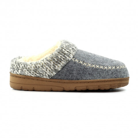 Lunar KLA080 Albany Grey Womens Comfort Slip On Mule Slippers