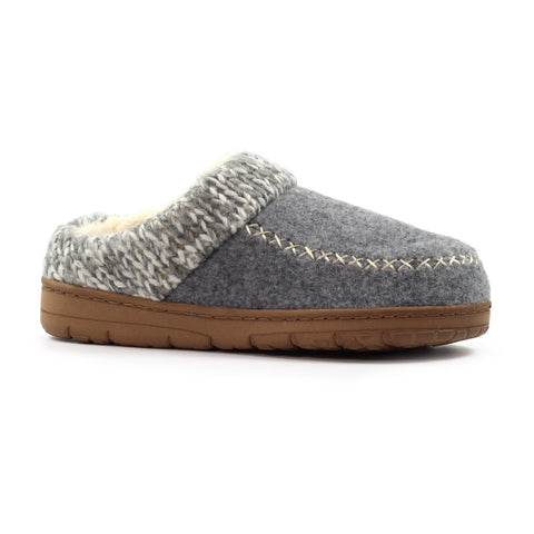 Lunar KLA080 Albany Grey Womens Comfort Slip On Mule Slippers