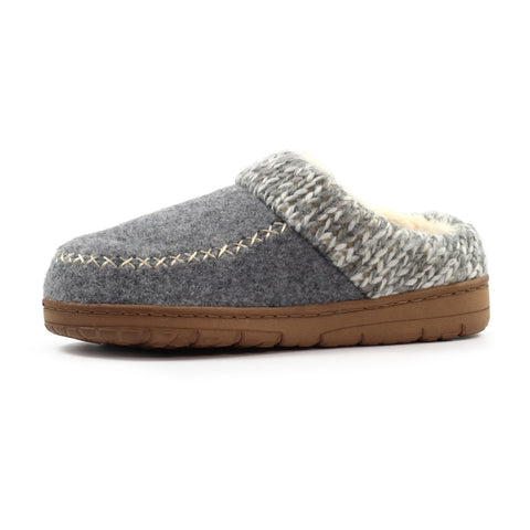 Lunar KLA080 Albany Grey Womens Comfort Slip On Mule Slippers