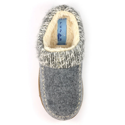 Lunar KLA080 Albany Grey Womens Comfort Slip On Mule Slippers