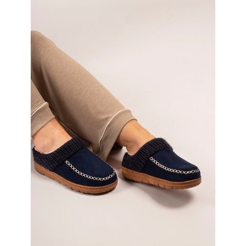 Lunar KLA080 Albany Navy Womens Comfort Slip On Mule Slippers