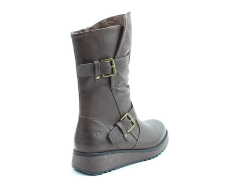 Heavenly Feet Hannah4 Chocolate Womens Zip Up Mid Boots