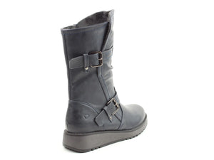 Heaveny Feet Hannah4 Womens Navy Zip Up Mid Boots