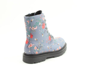 Heavenly Feet Justina2 Bee Flower Print Womens Denim Ankle Boots