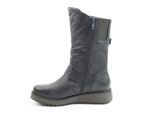 Heaveny Feet Hannah4 Womens Navy Zip Up Mid Boots