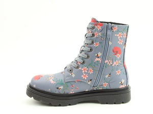 Heavenly Feet Justina2 Bee Flower Print Womens Denim Ankle Boots