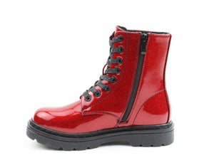 Heavenly Feet Justina2 Glitter Womens Red Ankle Boots