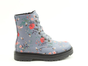 Heavenly Feet Justina2 Bee Flower Print Womens Denim Ankle Boots