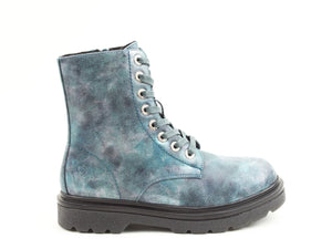 Heavenly Feet Justina2 Marble Prints Womens Blue Ankle Boots