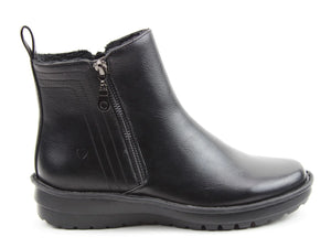 Heavenly Feet Patti Womens Black Zip Up Ankle Boots