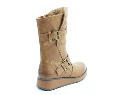 Heavenly Feet Hannah4 Tan Womens  Zip Up Mid Boots