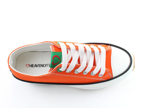 Heavenly Feet Strata Orange Womens Chunky Lightweight Canvas Trainer
