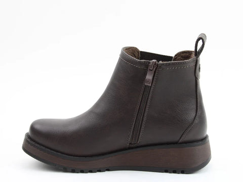 Heavenly Feet New Rolo2 Chocolate Womens Zip Up Ankle Boots