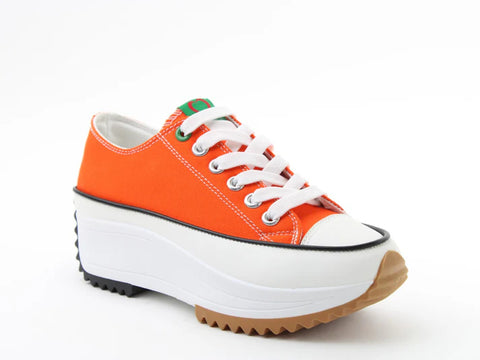 Heavenly Feet Strata Orange Womens Chunky Lightweight Canvas Trainer