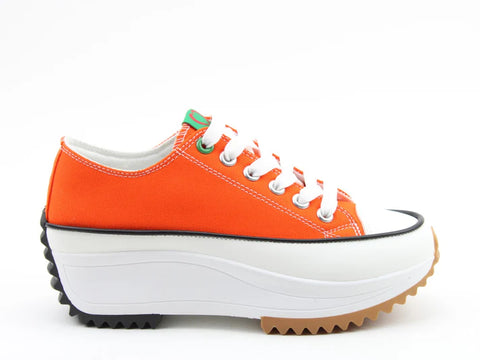 Heavenly Feet Strata Orange Womens Chunky Lightweight Canvas Trainer