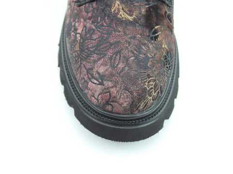 Heavenly Feet Florie Bark Meadow Velour Womens Casual Comfort Ankle Boots