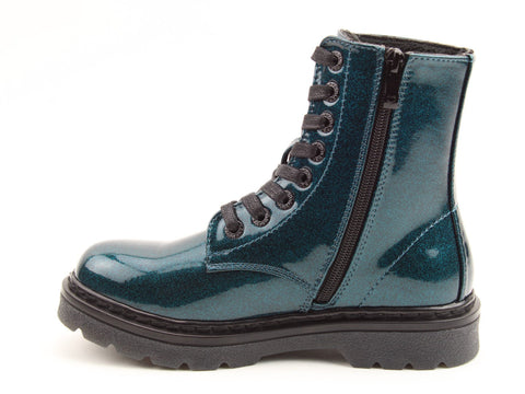 Heavenly Feet Justina2 Glitter Ocean Womens Lace Up Zip Up Ankle Boots