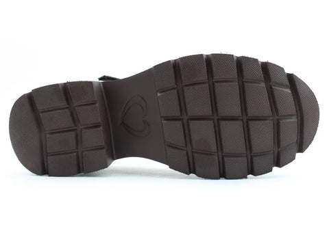 Heavenly Feet Ceadle Chocolate RO/Patent T Bar Brogue Womens Shoes