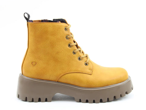 Heavenly Feet Europa Mustard Womens Casual Comfort Ankle Boots