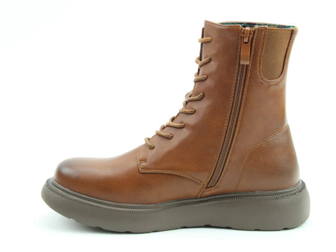 Heavenly Feet Fern Tan Womens Litesoles Casual Comfort Zip Up Ankle Boots
